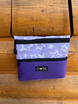 3 Zip Bag Purple- Star print Fabric