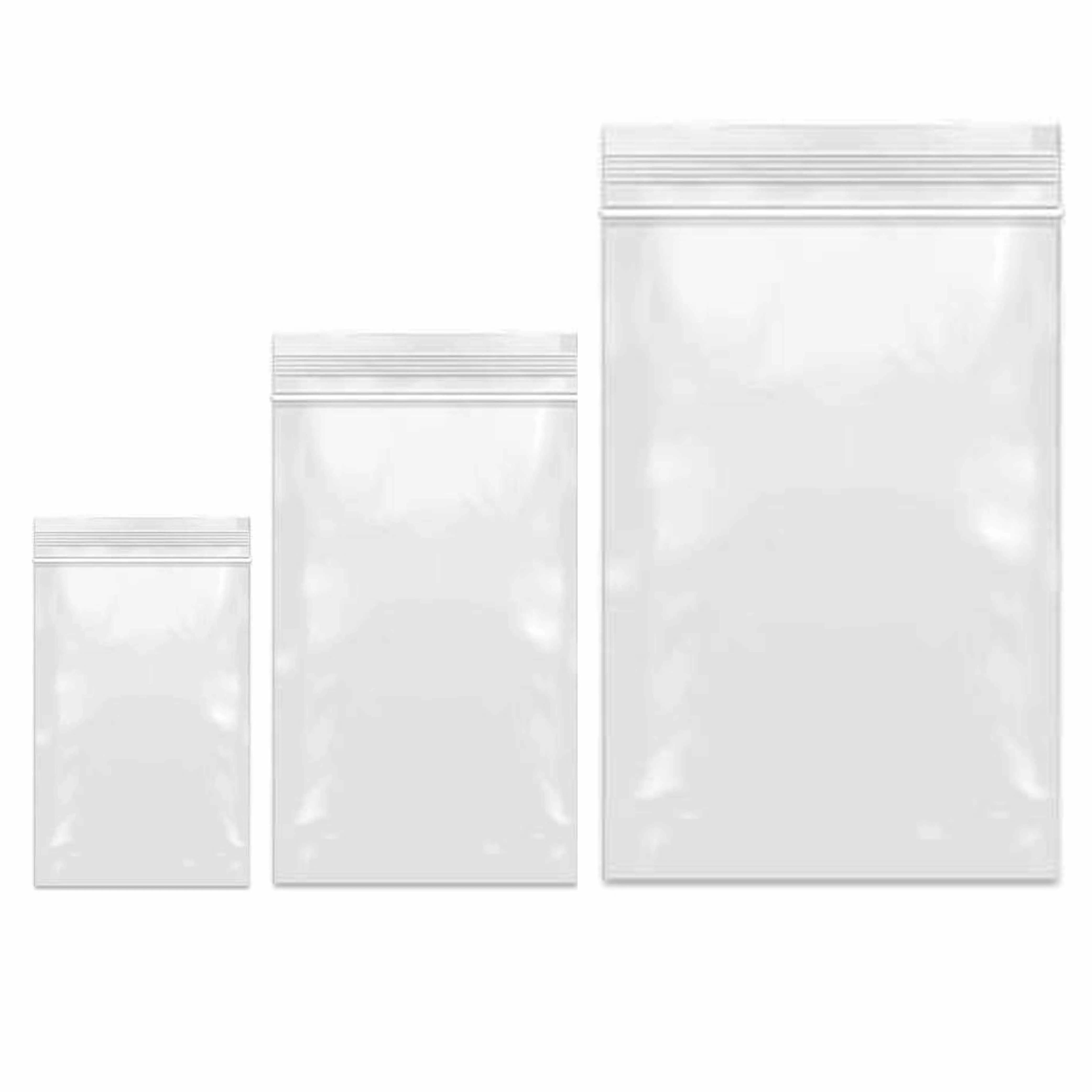 60ct Assorted Size Reclosable Bags Clear Poly Seal Plastic Baggies Snacks Crafts