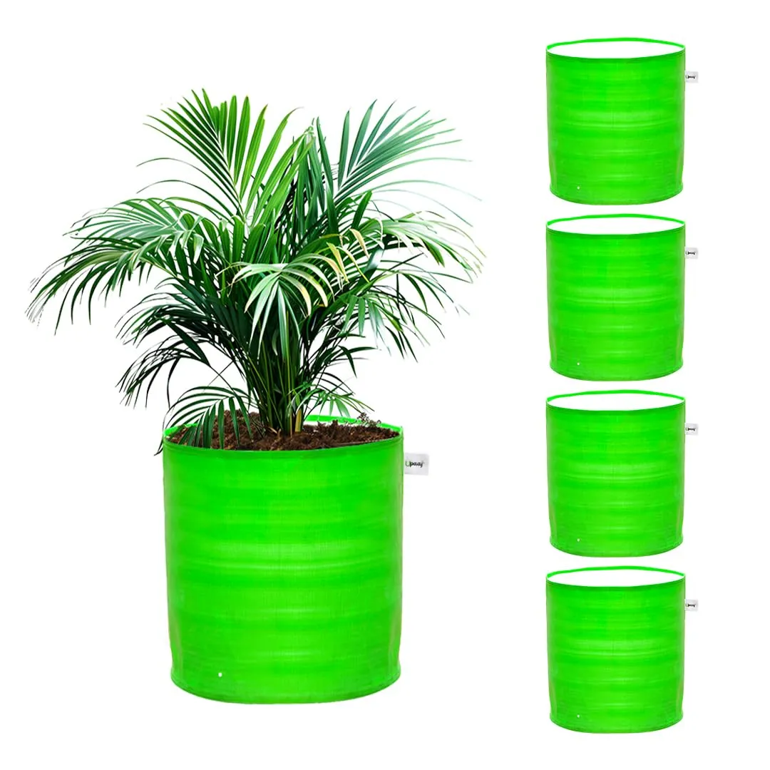 9x9 Inch HDPE Grow Bags 250gsm (Pack of 5) - Durable Gardening Bags for Vegetables and Plants
