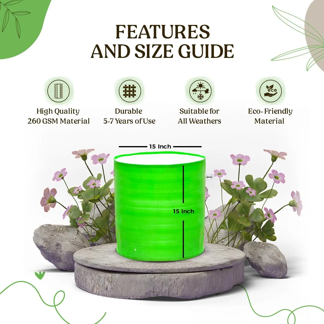 9x9 Inch HDPE Grow Bags 250gsm (Pack of 5) - Durable Gardening Bags for Vegetables and Plants