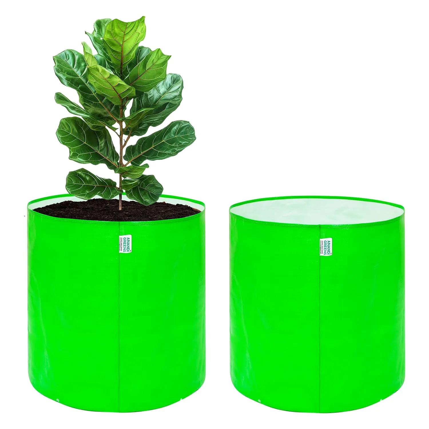 9x9 Inch HDPE Grow Bags 250gsm (Pack of 5) - Durable Gardening Bags for Vegetables and Plants