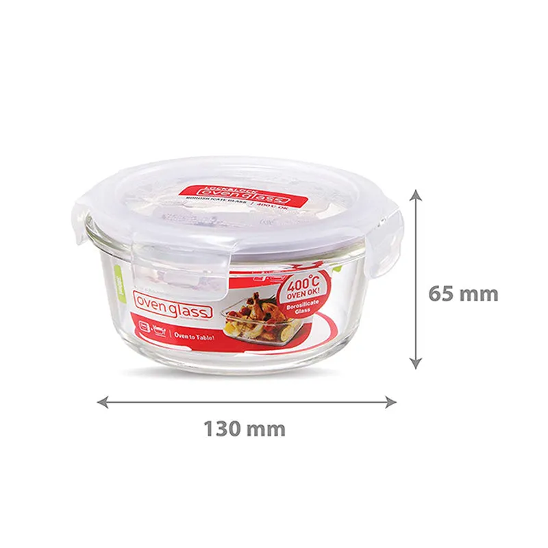 Airtight Glass Food Containers Lunch Box with Blue Bag | 380ml | Set of 3