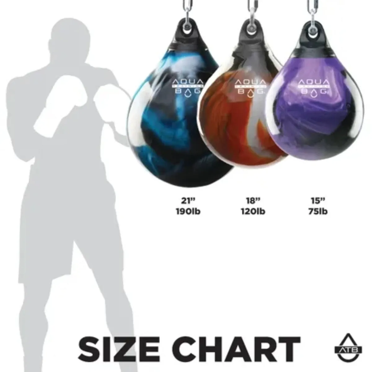 Aqua 15" 75lb Energy Punching Bag Blue