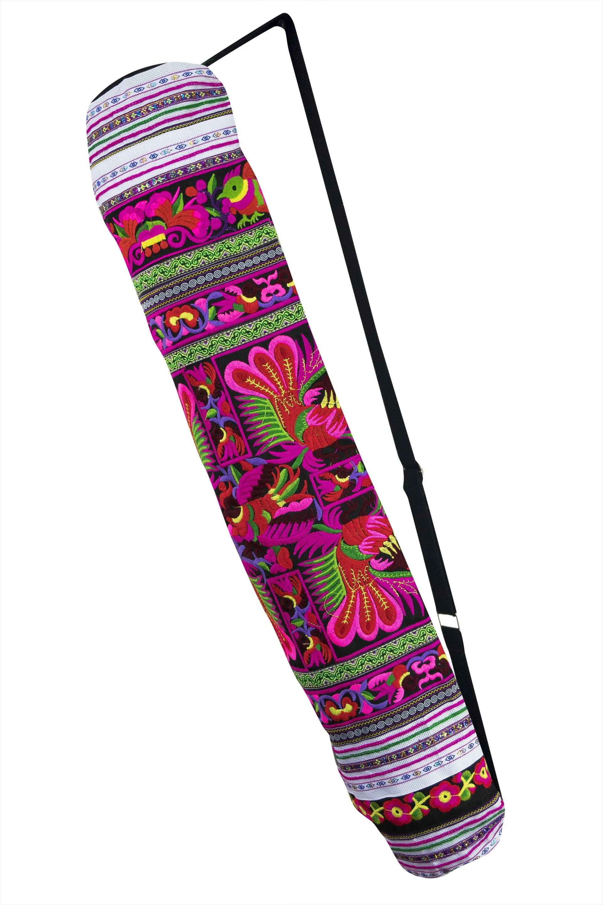 Bohemian Yoga Mat Bag Carrier Embroidered Hill tribe ethnic J