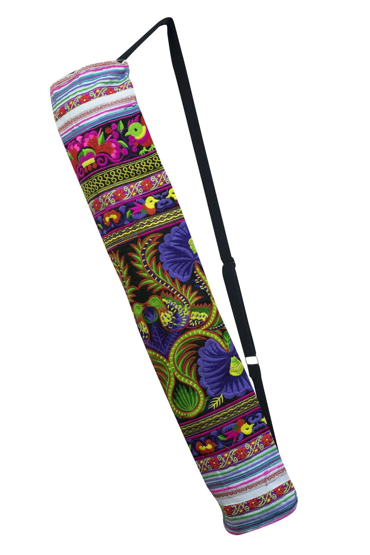 Bohemian Yoga Mat Bag Carrier Embroidered Hill tribe ethnic J