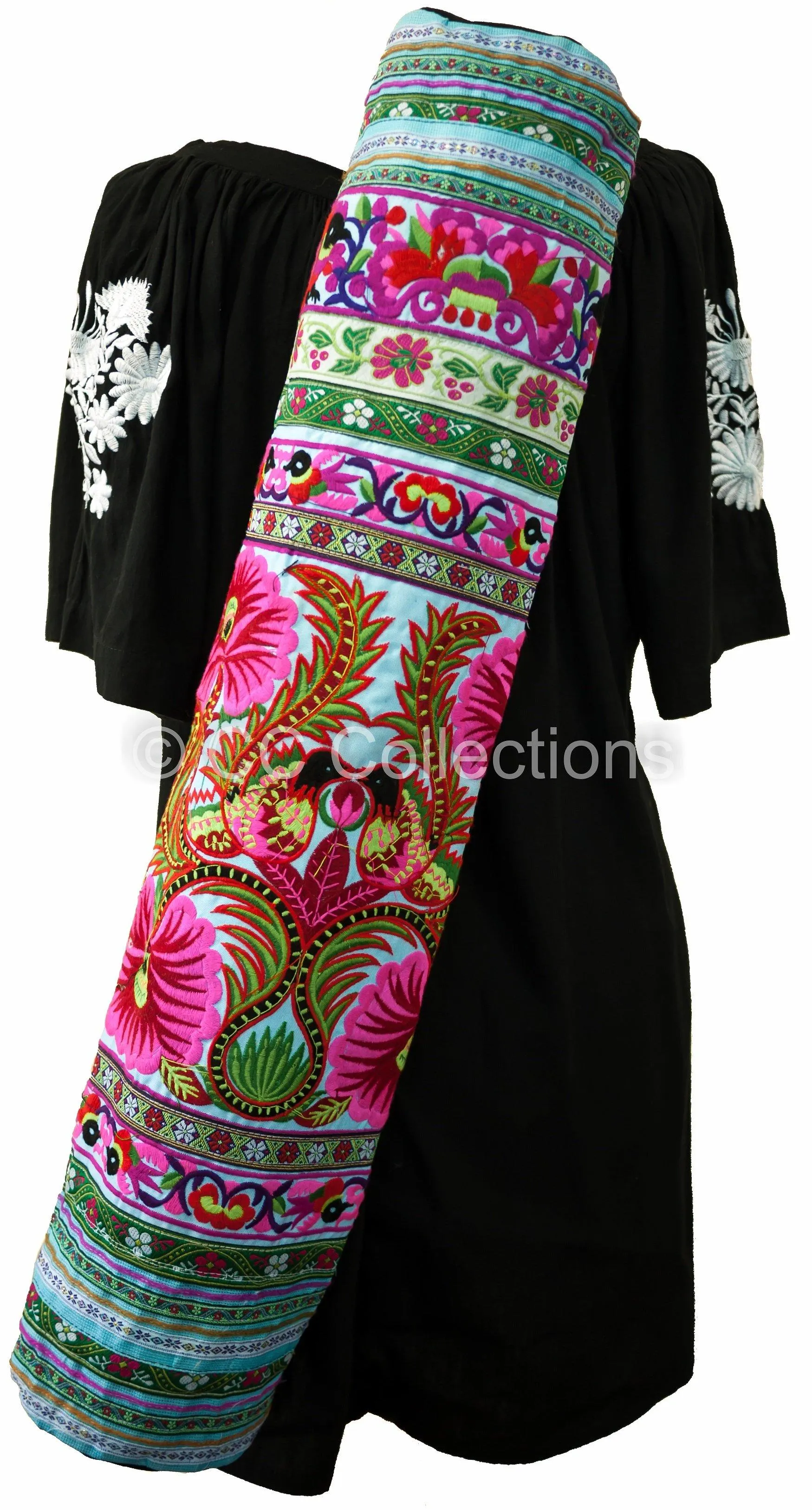 Bohemian Yoga Mat Bag Carrier Embroidered Hill tribe ethnic J