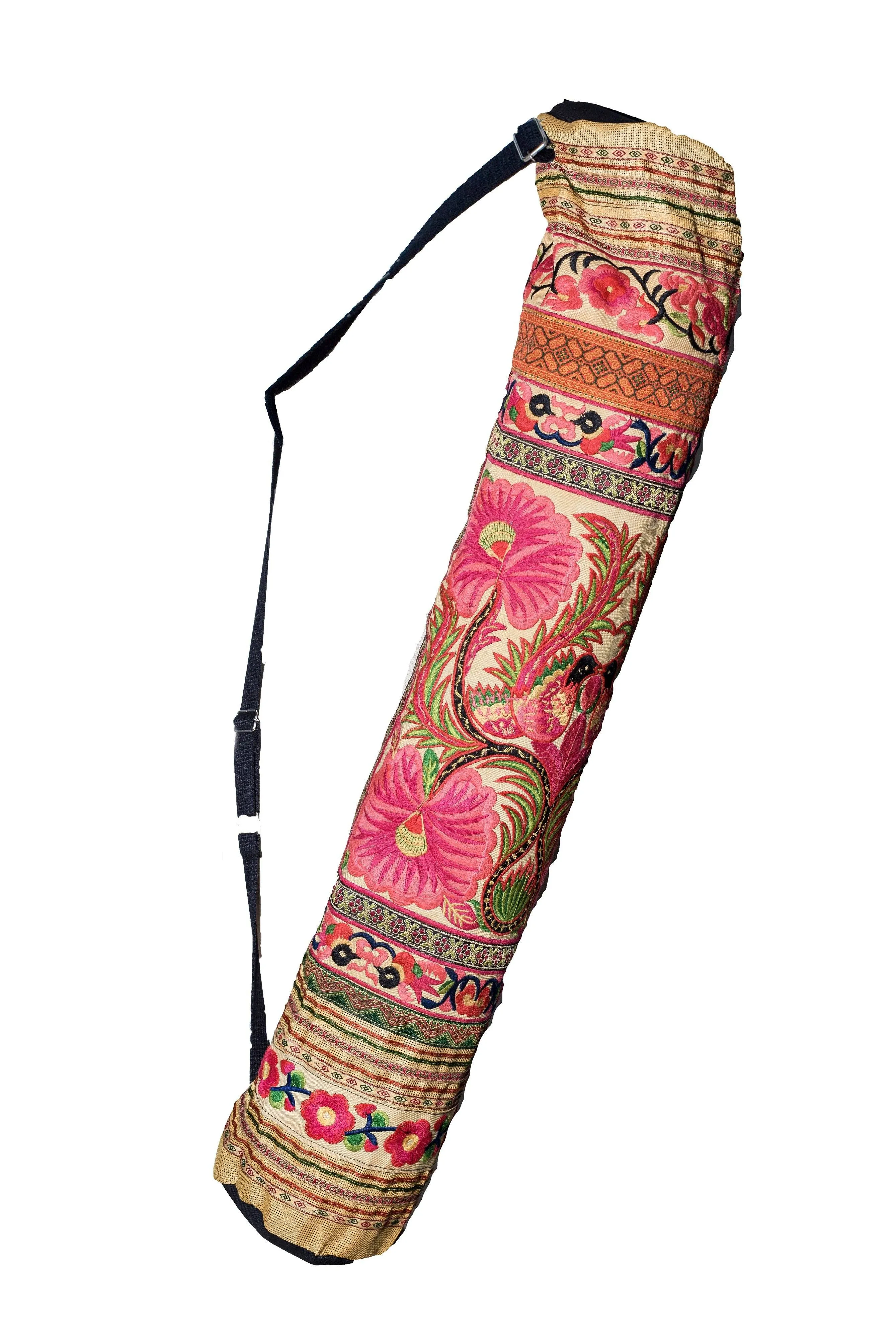 Bohemian Yoga Mat Bag Carrier Embroidered Hill tribe ethnic J
