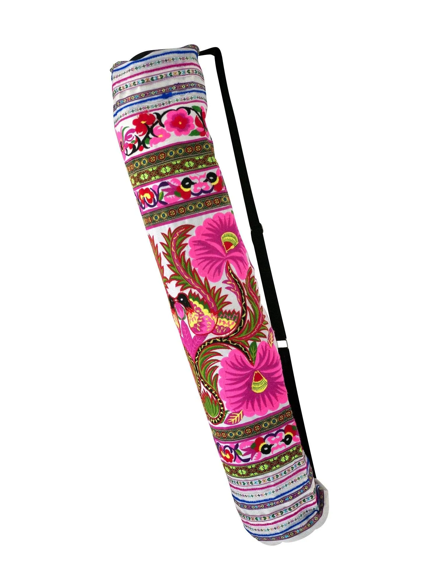 Bohemian Yoga Mat Bag Carrier Embroidered Hill tribe ethnic J