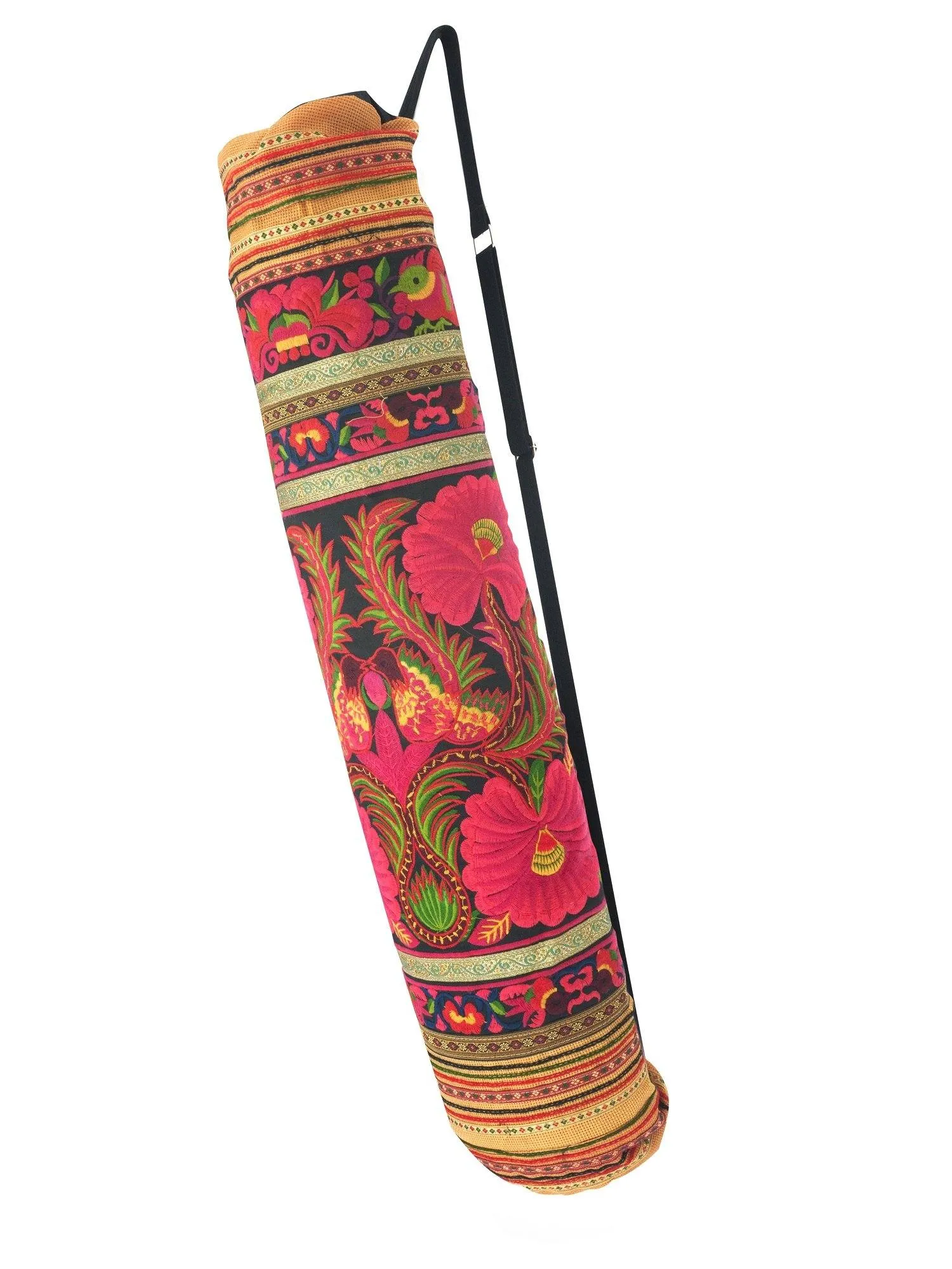 Bohemian Yoga Mat Bag Carrier Embroidered Hill tribe ethnic J