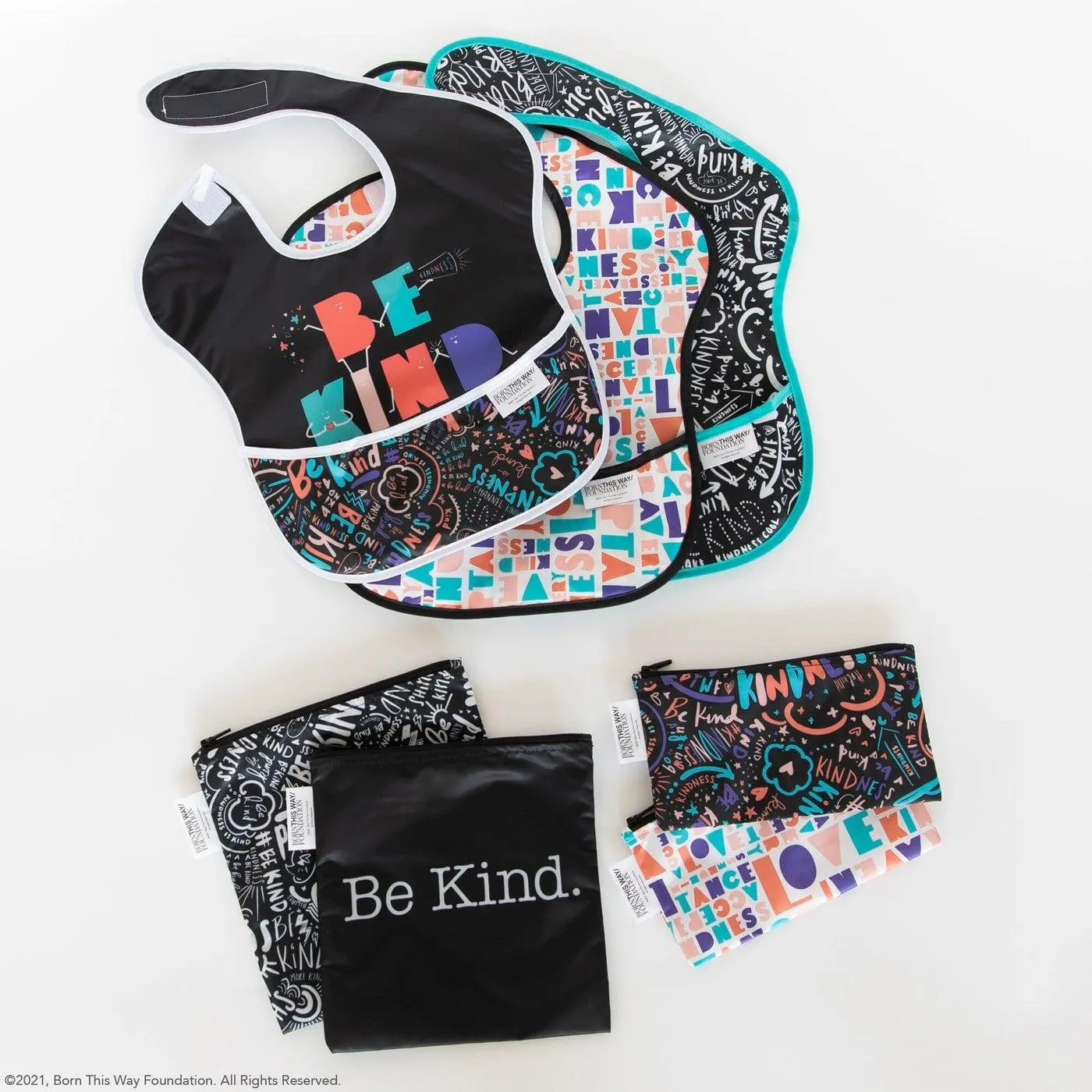 Bumkins BK1423  Reusable Snack Bag  Lg. 2pk Be Kind