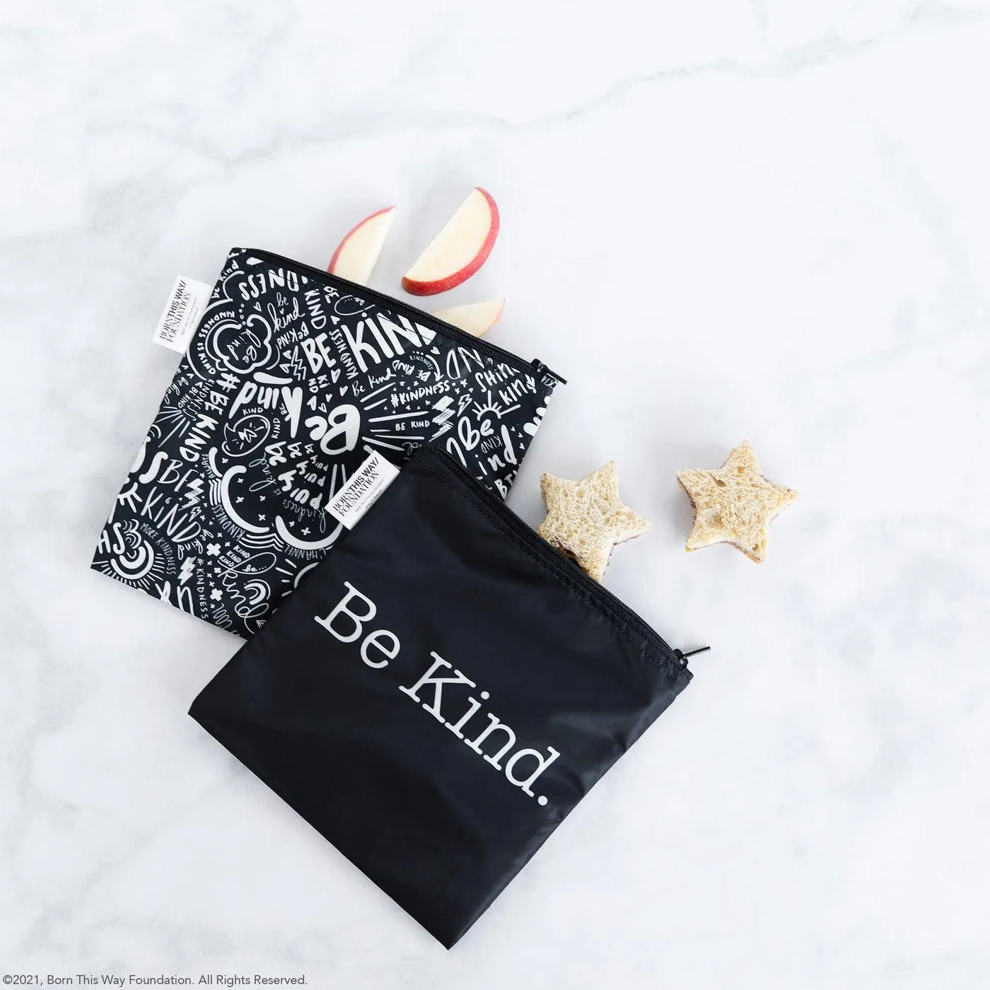 Bumkins BK1423  Reusable Snack Bag  Lg. 2pk Be Kind