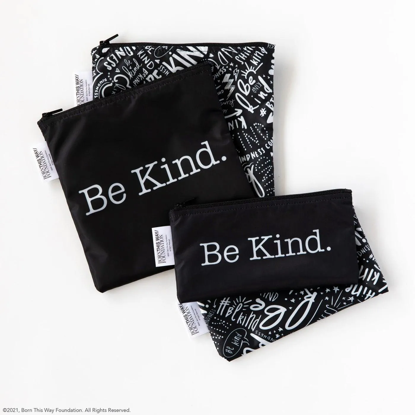 Bumkins BK1423  Reusable Snack Bag  Lg. 2pk Be Kind