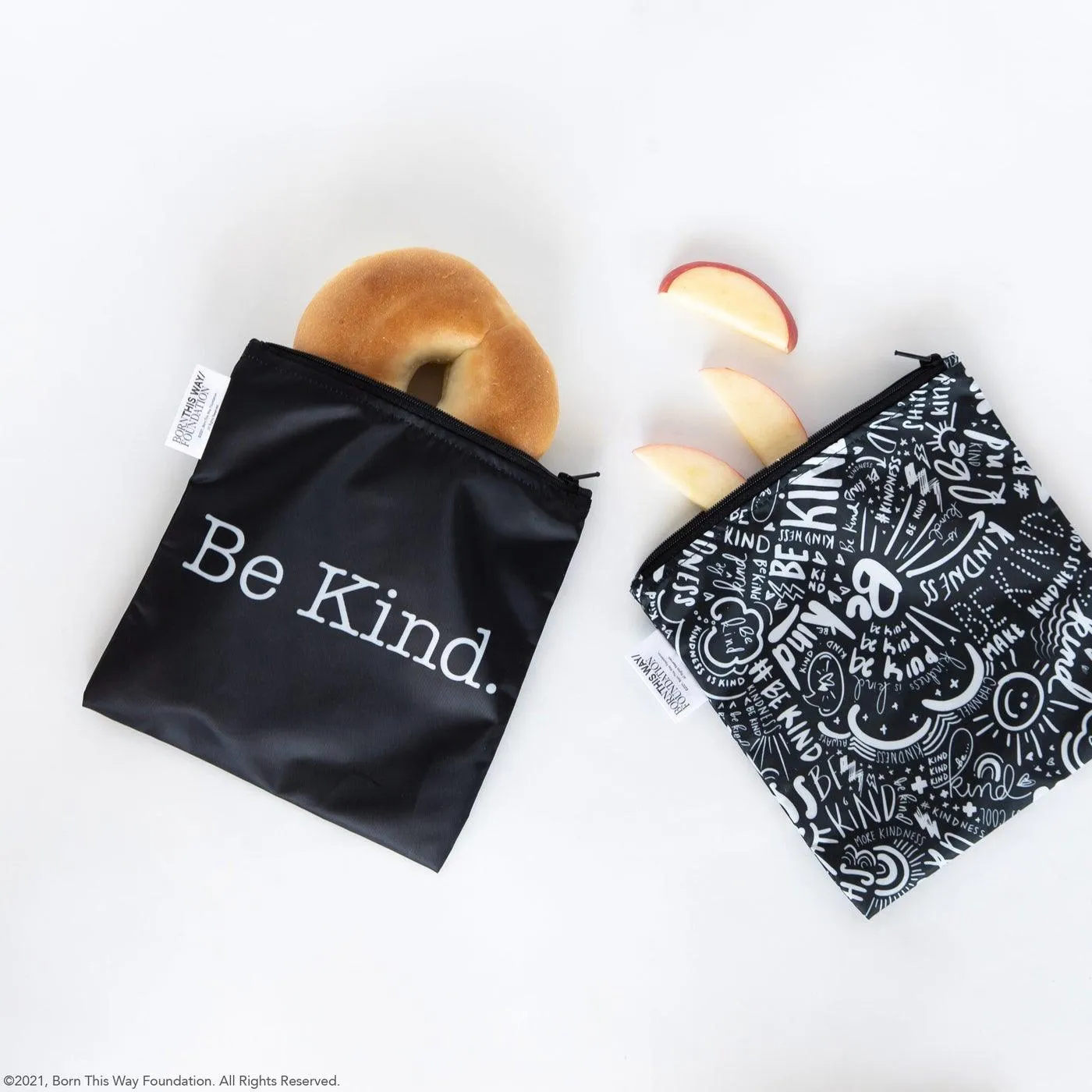 Bumkins BK1423  Reusable Snack Bag  Lg. 2pk Be Kind