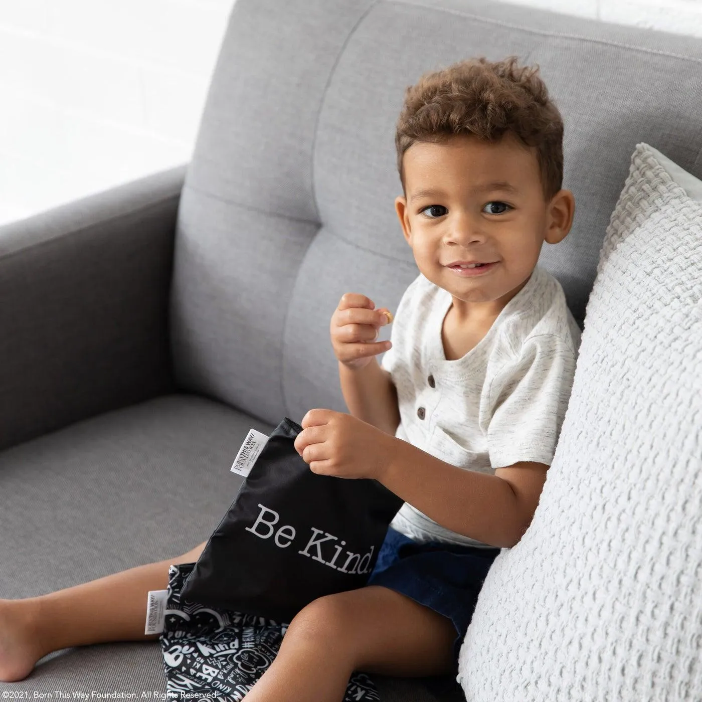 Bumkins BK1423  Reusable Snack Bag  Lg. 2pk Be Kind