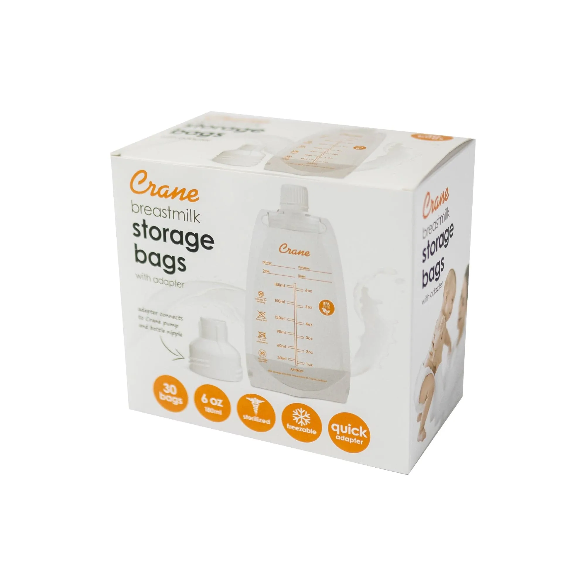 Crane Breast Milk Storage bag - 30 Bags per Box