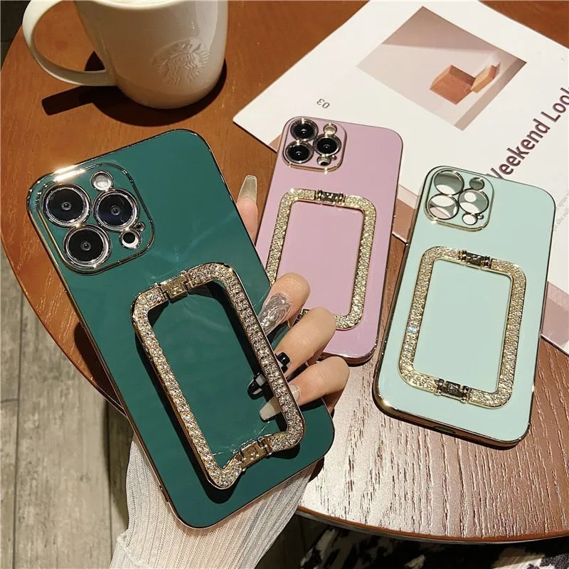 Glitter Square Holder Phone Cases for IPhone
