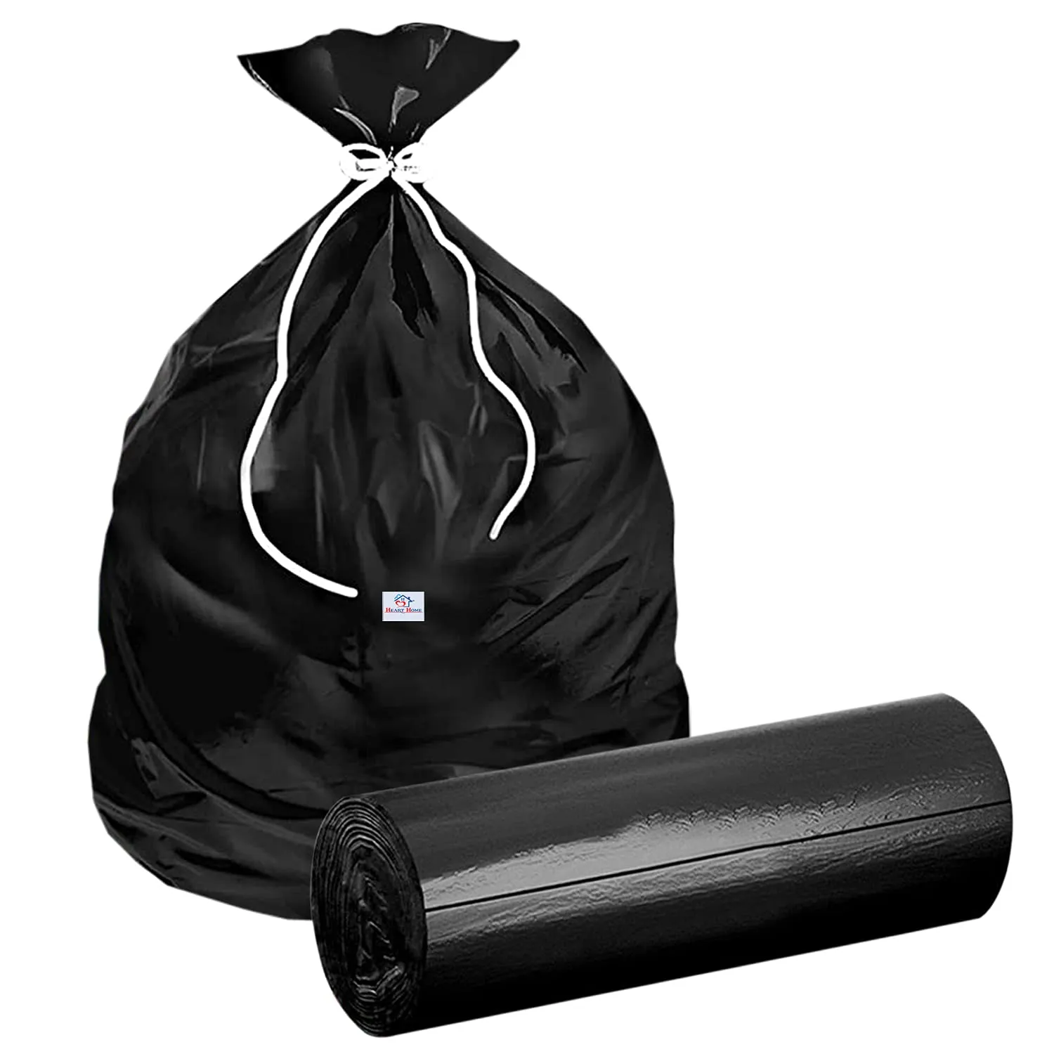 Heart Home (Small) Eco - Friendly Dustbin Bags - (150 Pcs) Leakproof | Odour Free | Strong Garbage Bags - For Trash And Waste - Dustbin Covers For Kitchen And Pantry (19 x 17 Inches) (Black)
