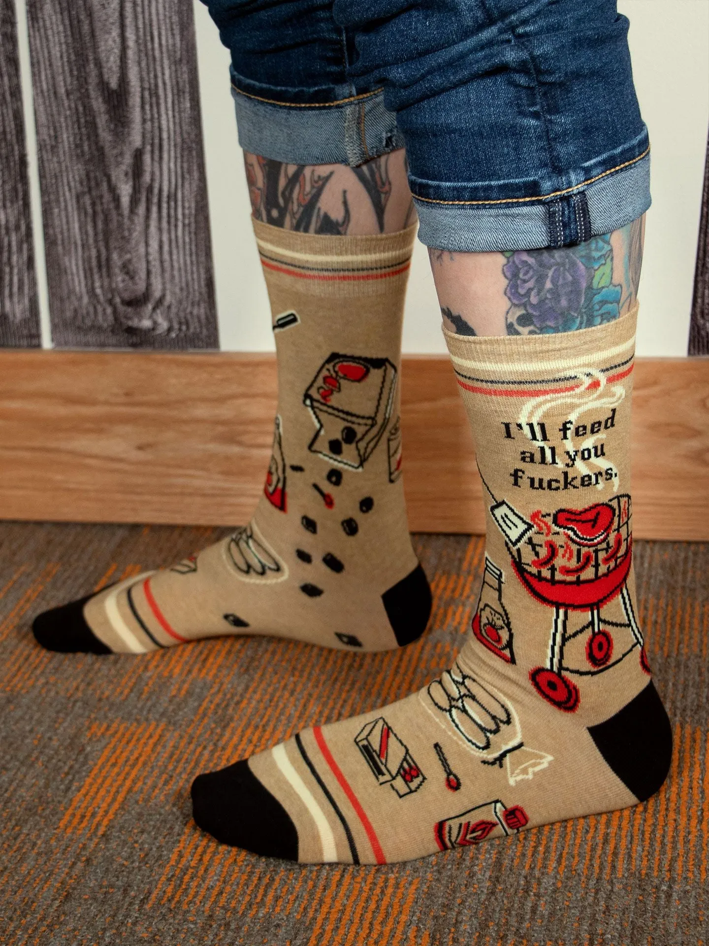 I'll Feed All You Fuckers M-Crew Socks