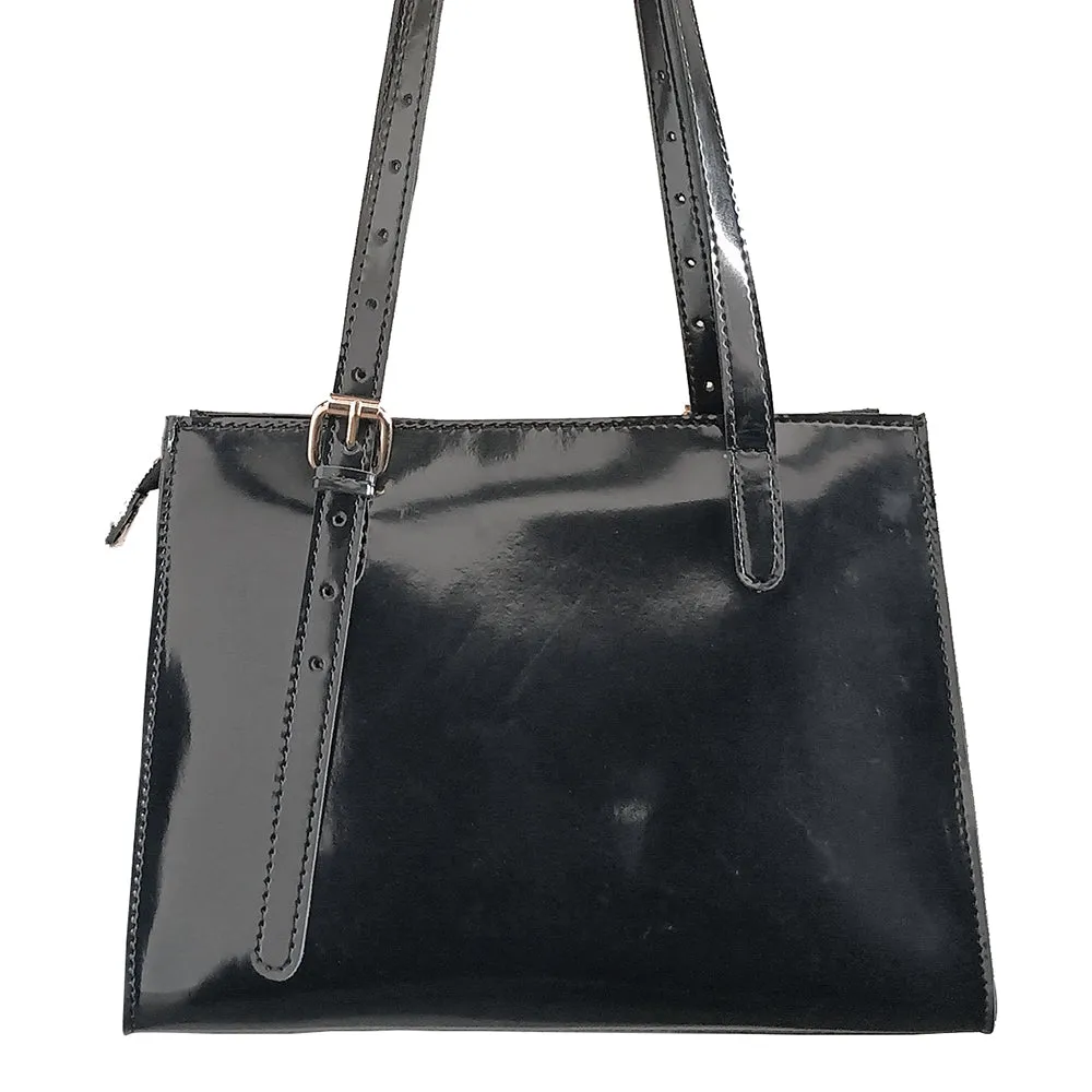 IMARS Stylish Black Handbag for Women and Girls - Shoulder Bag Made with Faux Leather