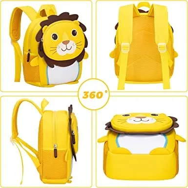 Kids School Bag Soft Plush Backpacks Cartoon Boys Girls Baby (2-5 Years) (LION)