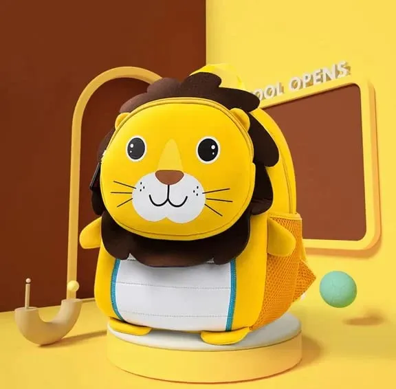 Kids School Bag Soft Plush Backpacks Cartoon Boys Girls Baby (2-5 Years) (LION)