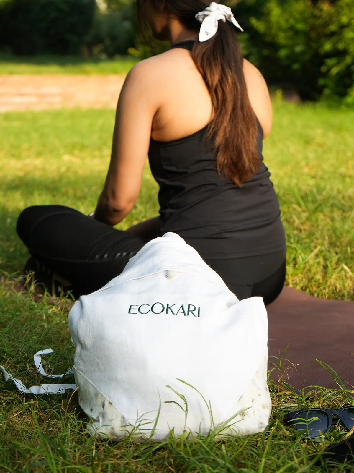 Linen Yoga Mat Bag Off White