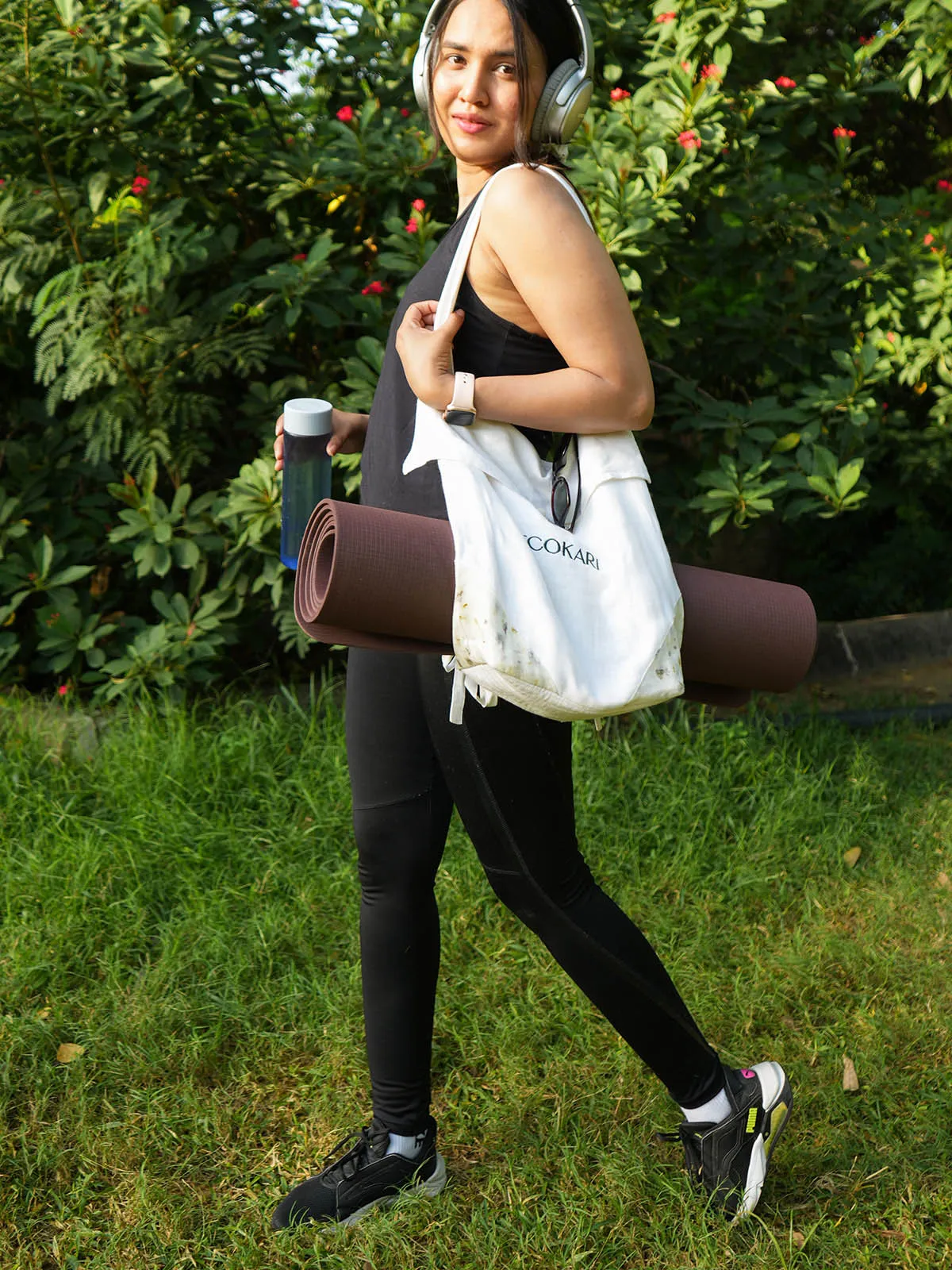 Linen Yoga Mat Bag Off White