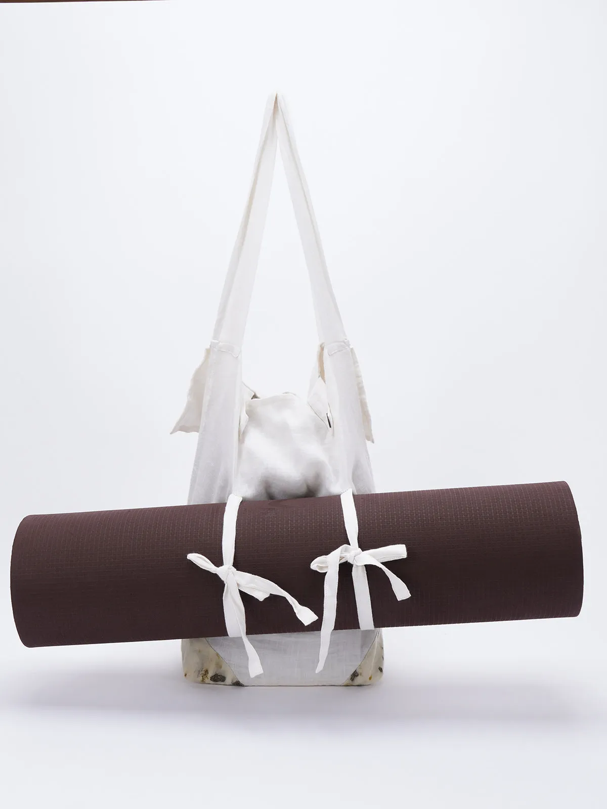 Linen Yoga Mat Bag Off White
