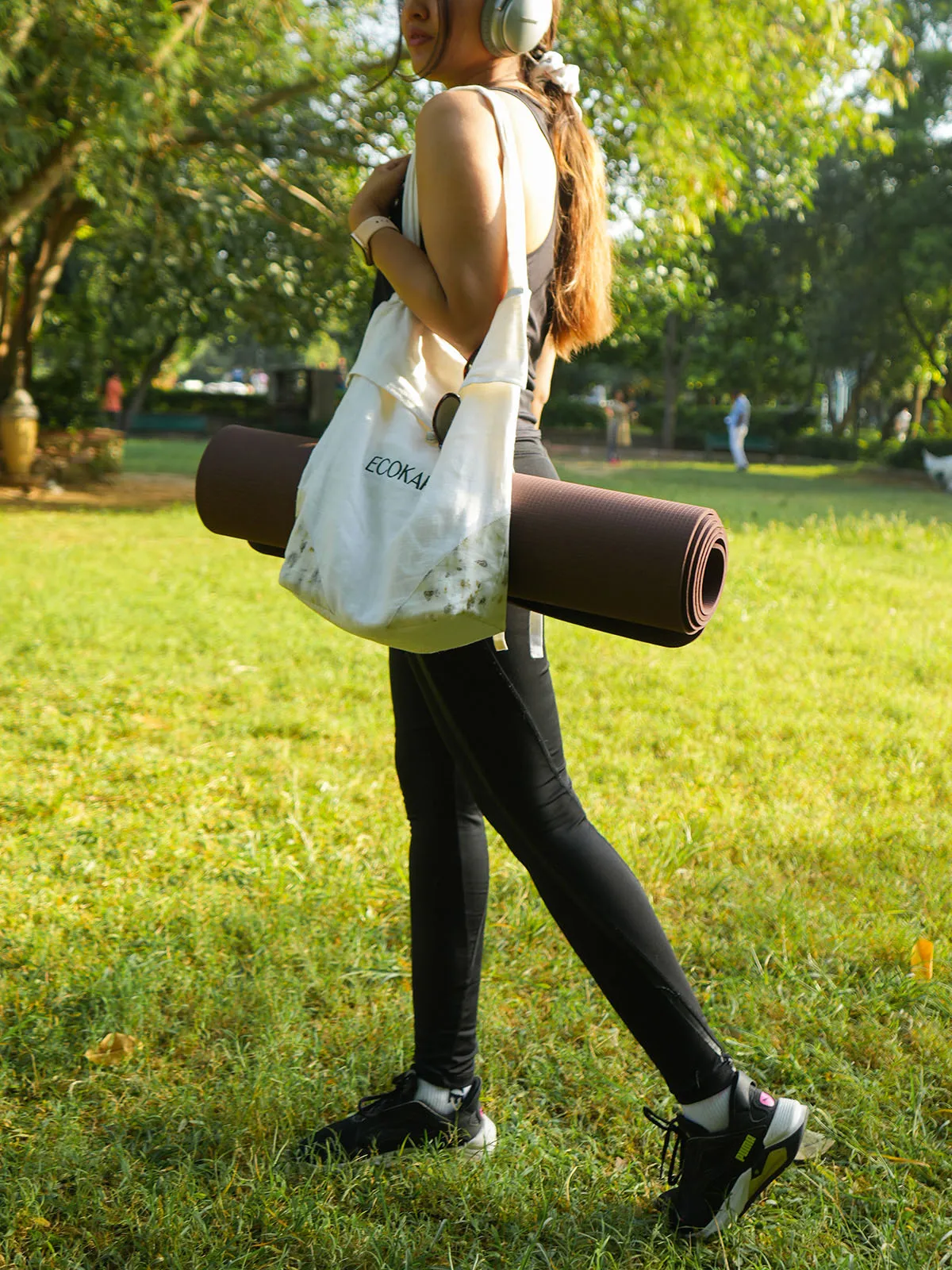 Linen Yoga Mat Bag Off White