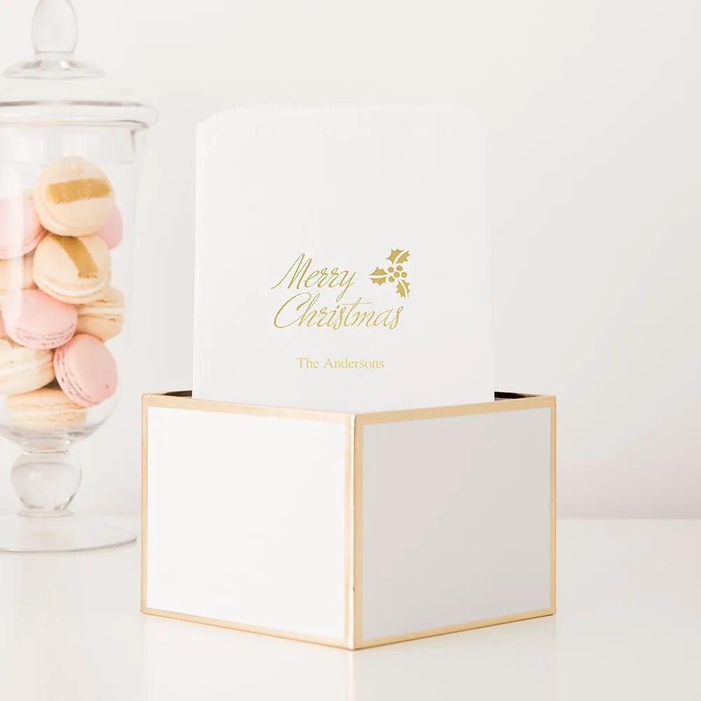 MERRY CHRISTMAS FLAT POCKET STYLE GOODIE BAG