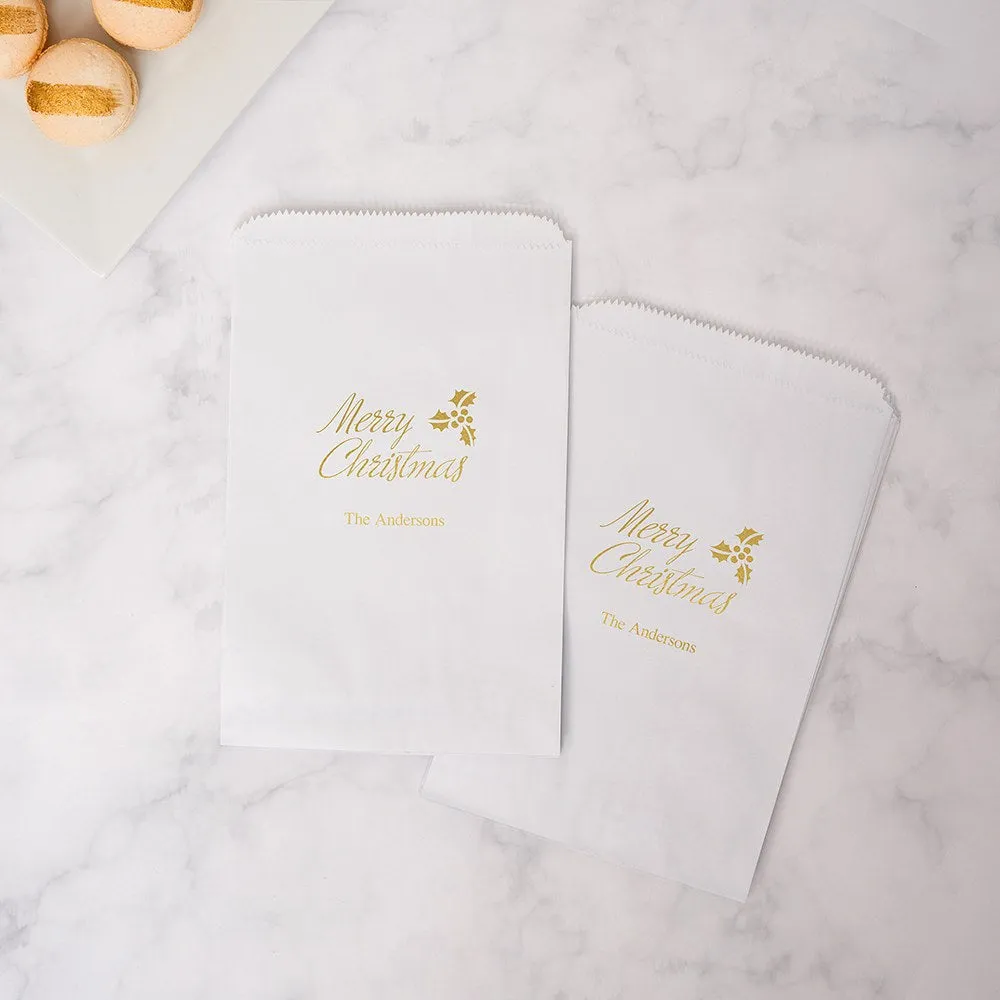 MERRY CHRISTMAS FLAT POCKET STYLE GOODIE BAG