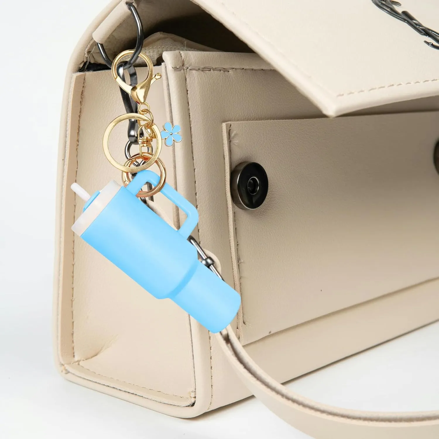 Mini Tumbler Keychain Accessories for Stanley Cup, Cute Cup Charm Keychain for Lip Balm Women Handbag Christmas Gifts
