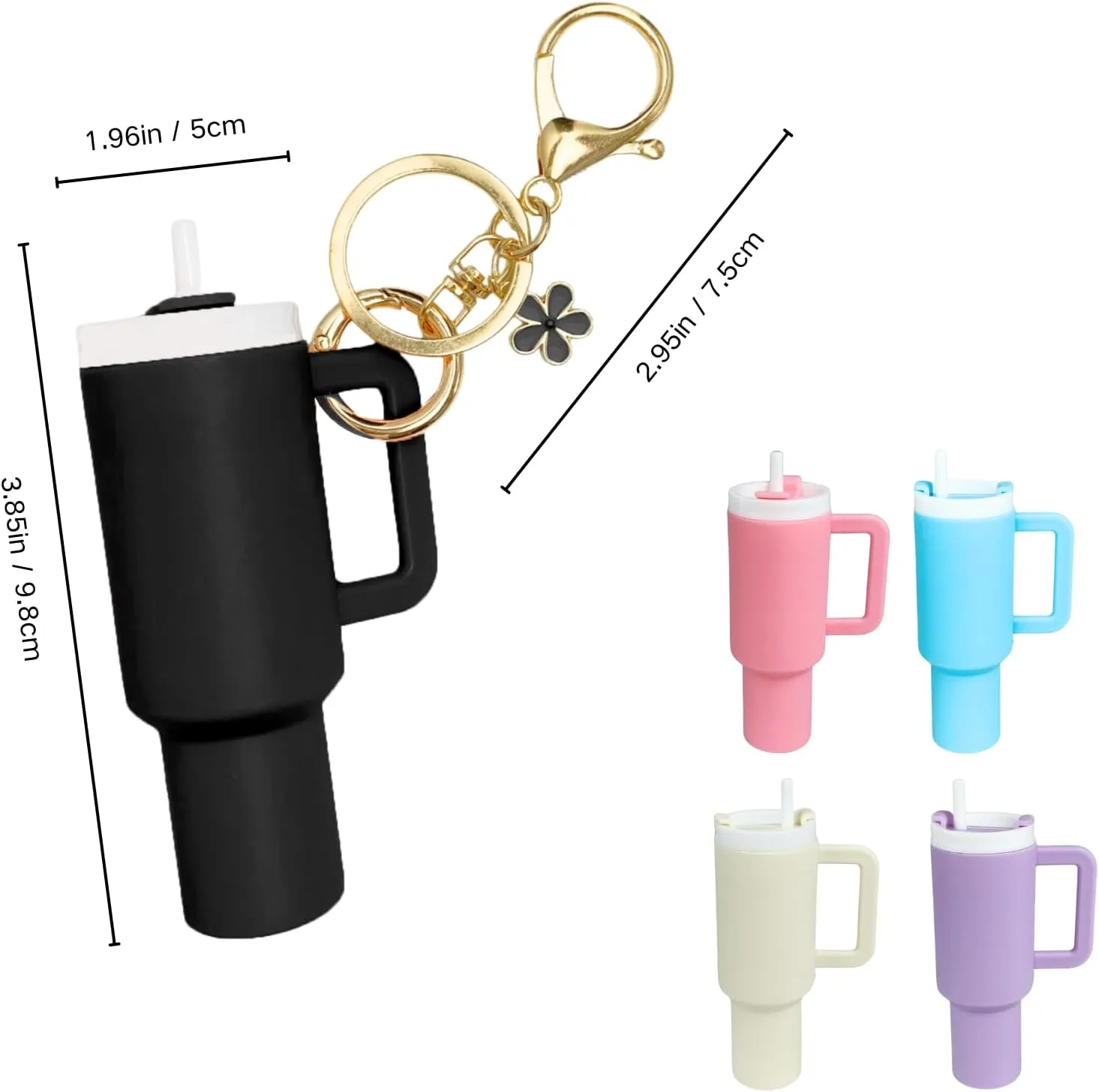 Mini Tumbler Keychain Accessories for Stanley Cup, Cute Cup Charm Keychain for Lip Balm Women Handbag Christmas Gifts