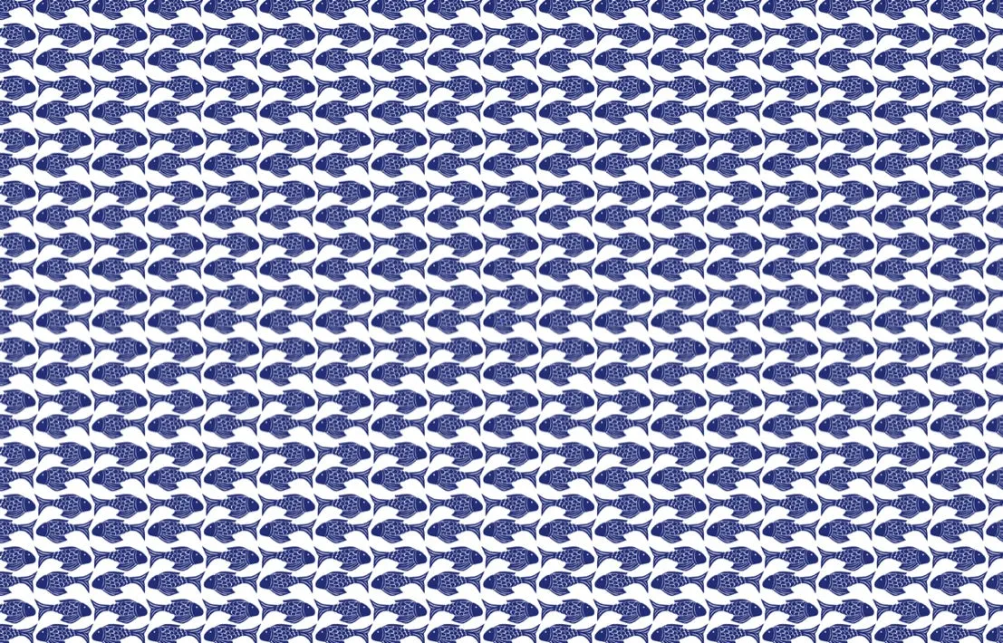 Navy Fish - Kate Nelligan Design Canvas Fabric by the Yard