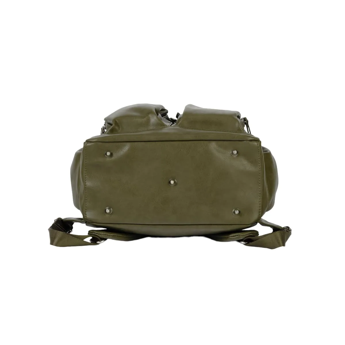 OiOi Vegan Leather Nappy Backpack - Olive