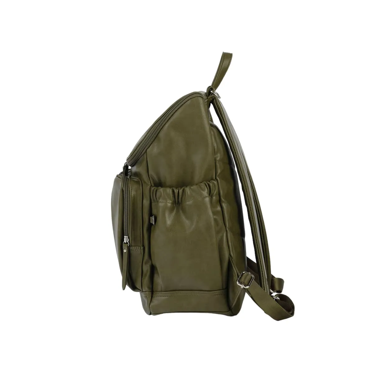 OiOi Vegan Leather Nappy Backpack - Olive