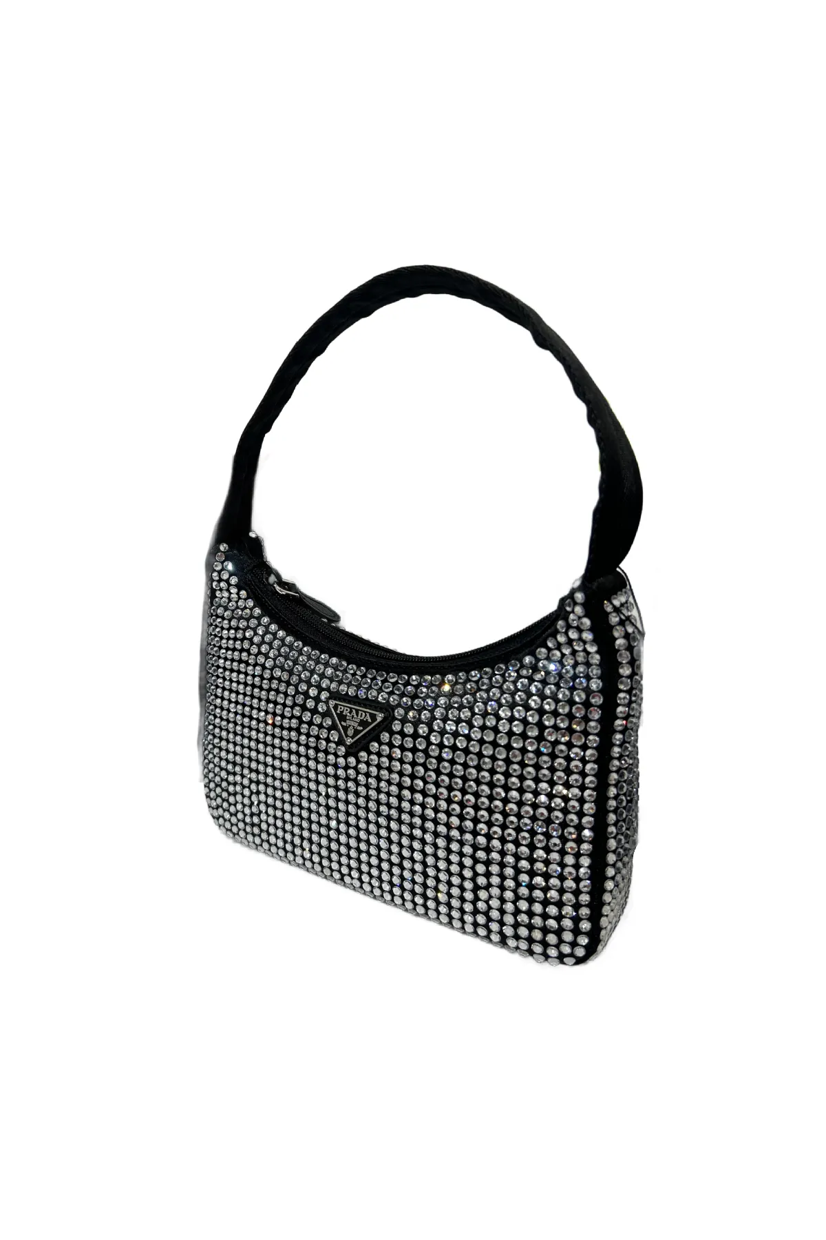 Rada Rhinestone Shoulder Bag (Silver/Black)