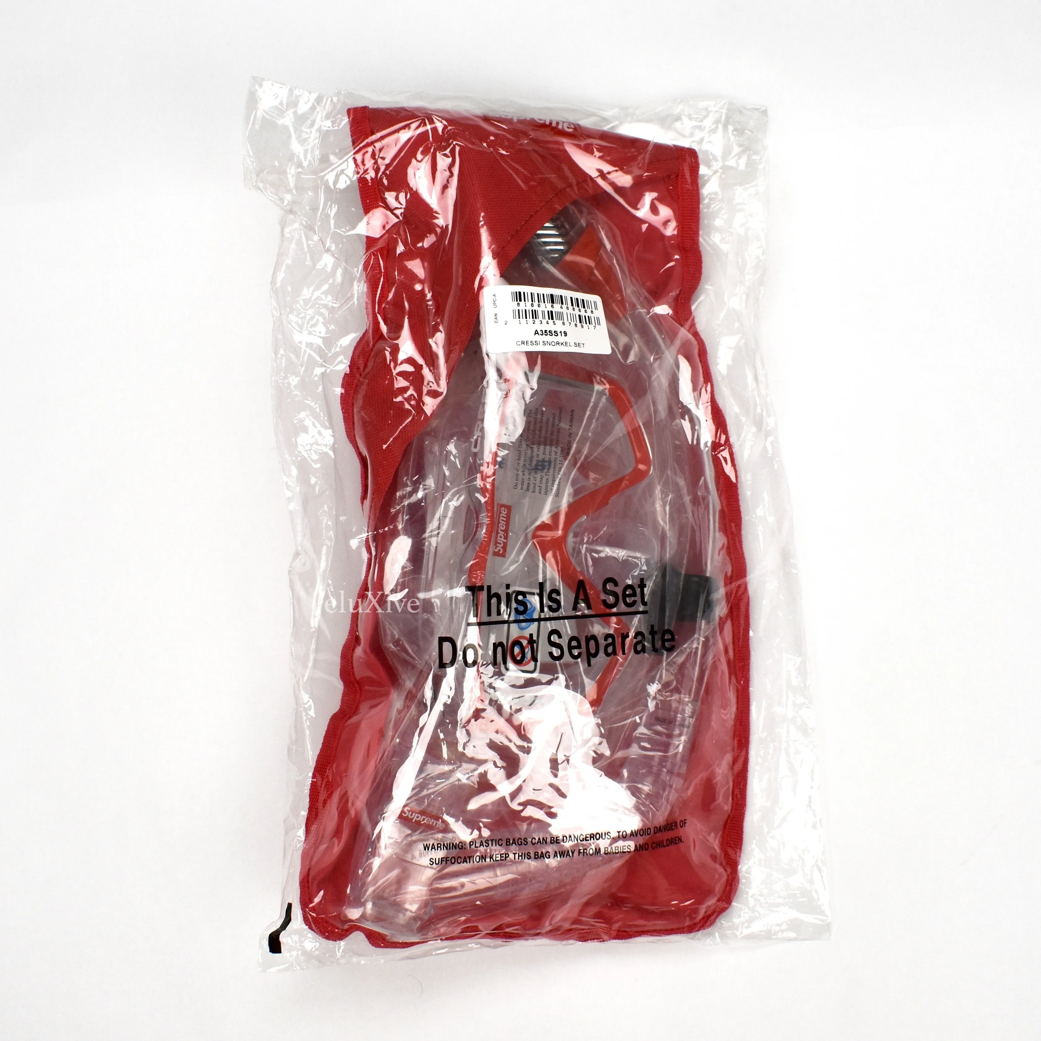 Supreme x Cressi - Red Box Logo Snorkel Set