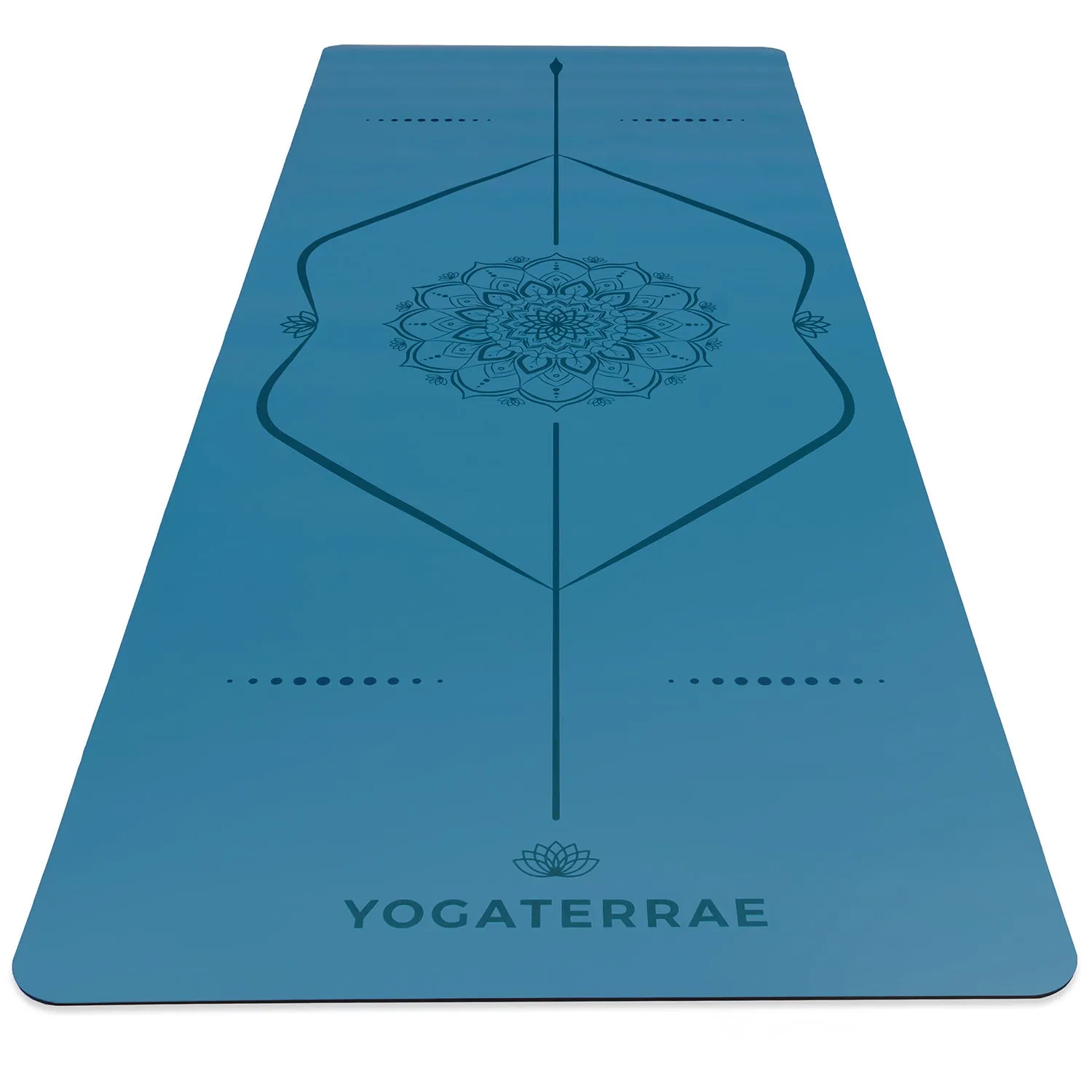 TAPIS DE YOGA MANDALA BLEU POLAIRE EN PU-CAOUTCHOUC NATUREL