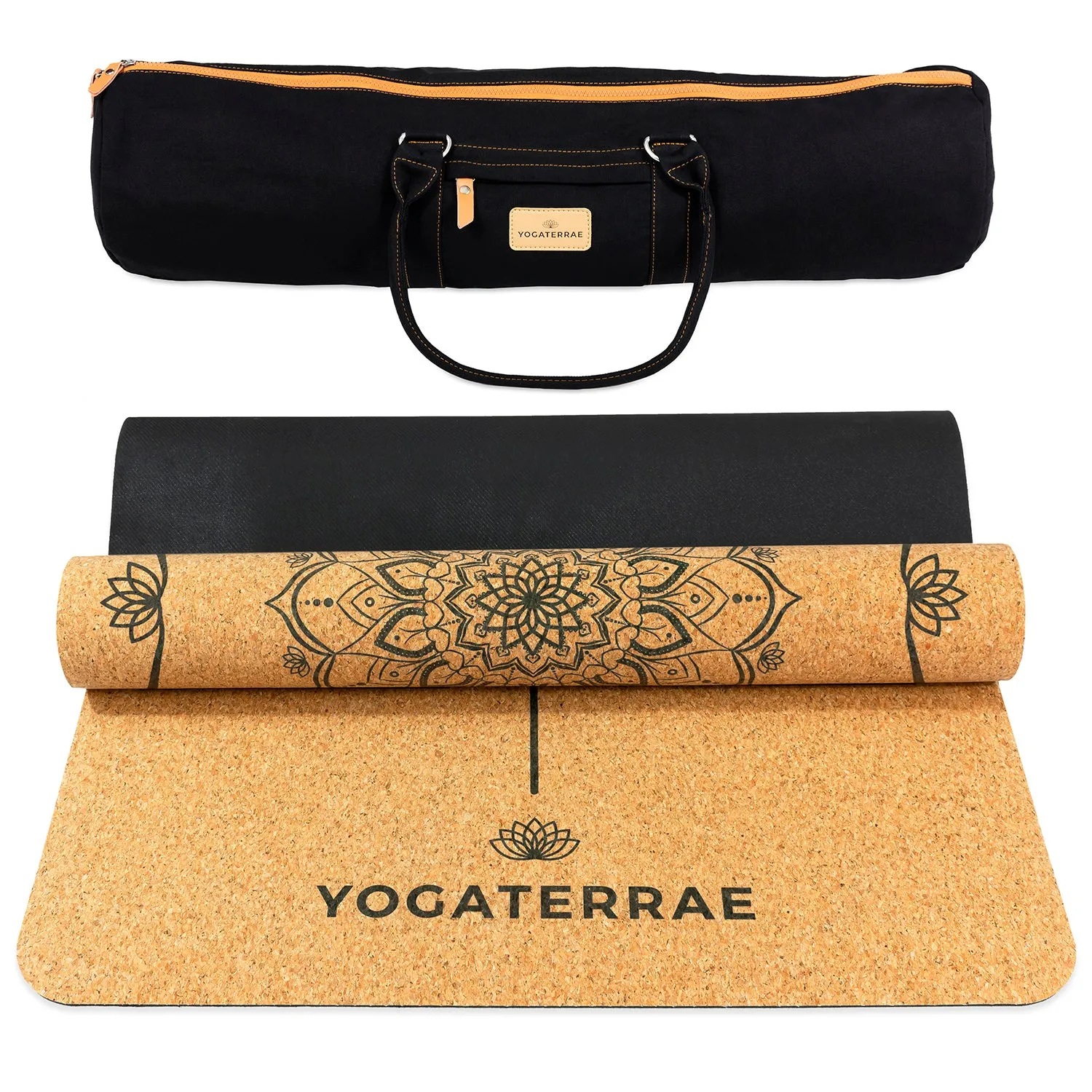 TAPIS DE YOGA MANDALA EN LIGE ET CAOUTCHOUC NATURELS AVEC SAC