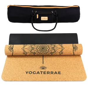 TAPIS DE YOGA MANDALA EN LIGE ET CAOUTCHOUC NATURELS AVEC SAC