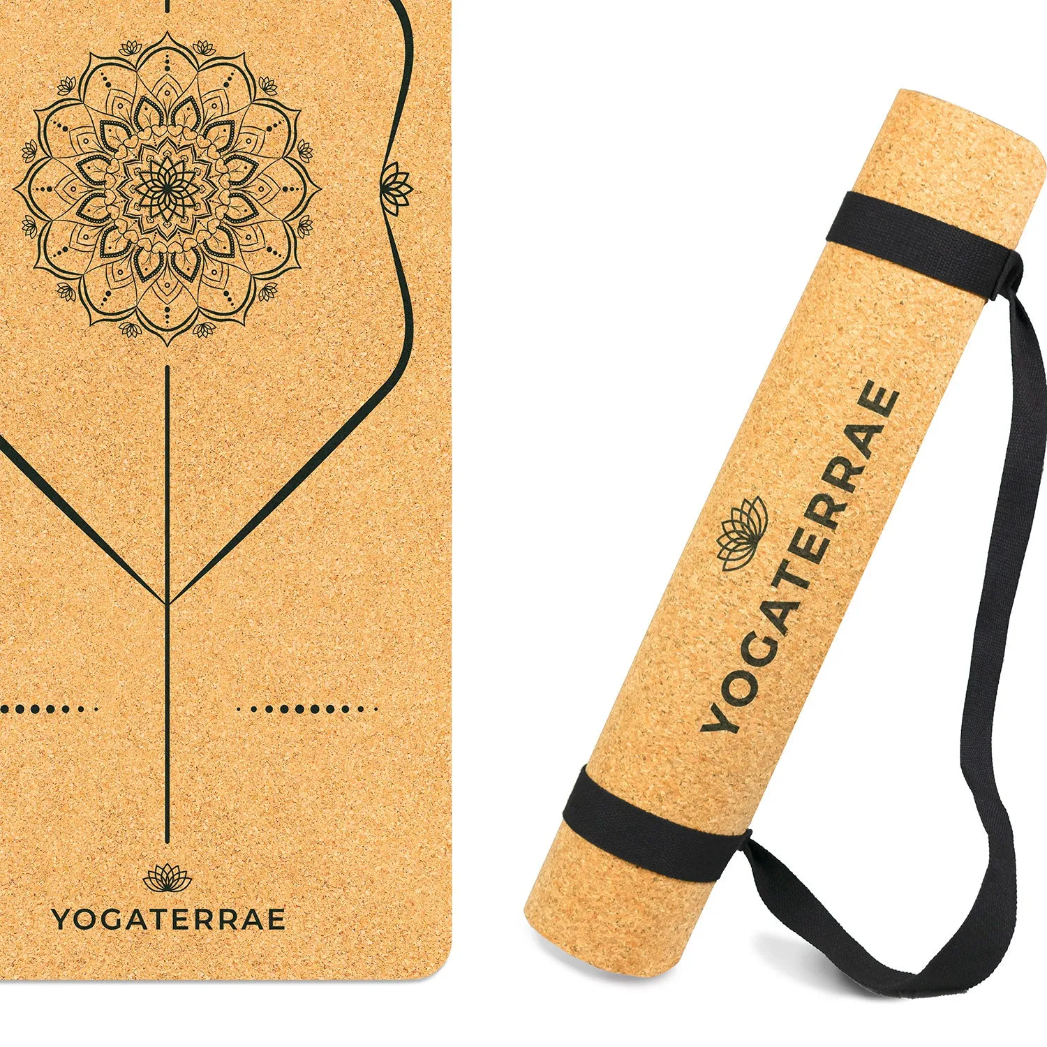 TAPIS DE YOGA MANDALA EN LIGE ET CAOUTCHOUC NATURELS AVEC SAC