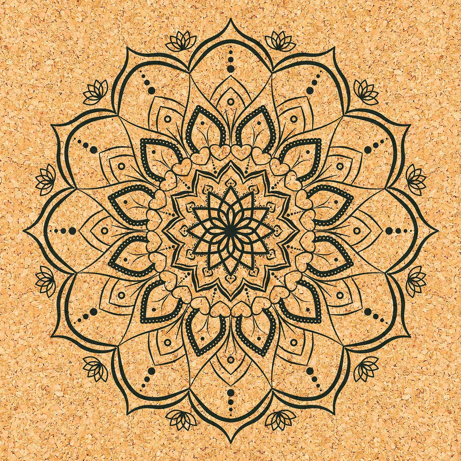 TAPIS DE YOGA MANDALA EN LIGE ET CAOUTCHOUC NATURELS AVEC SAC
