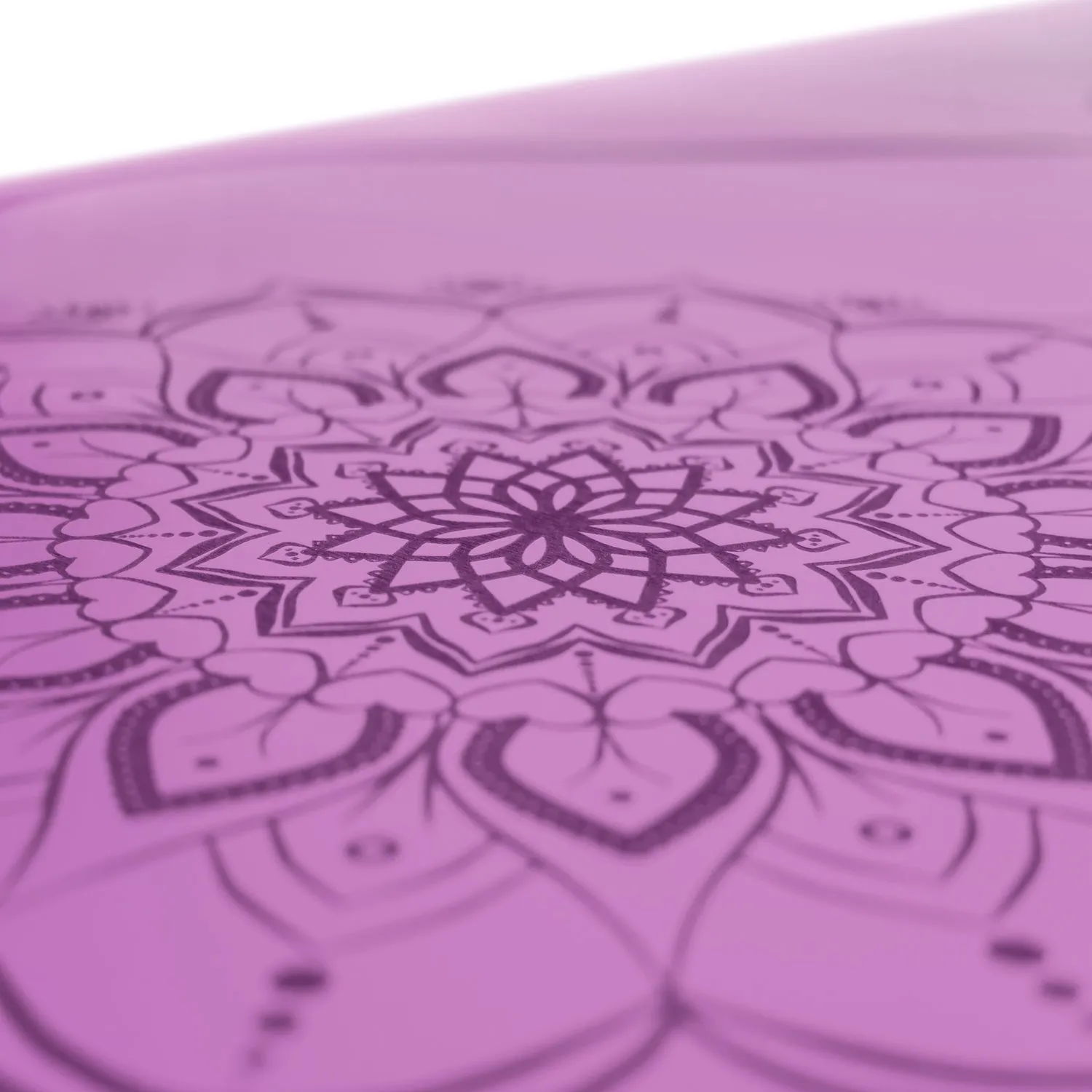 TAPIS DE YOGA MANDALA LAVANDE EN PU-CAOUTCHOUC NATUREL