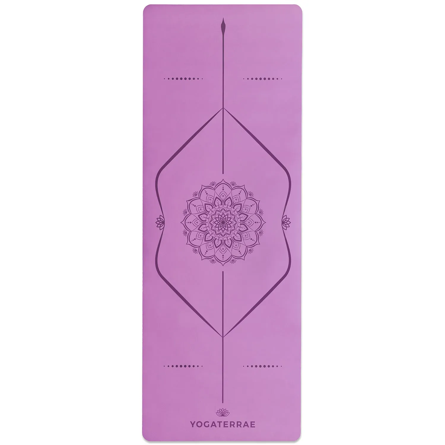 TAPIS DE YOGA MANDALA LAVANDE EN PU-CAOUTCHOUC NATUREL