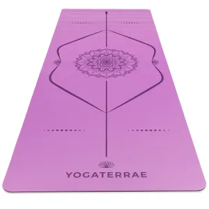 TAPIS DE YOGA MANDALA LAVANDE EN PU-CAOUTCHOUC NATUREL