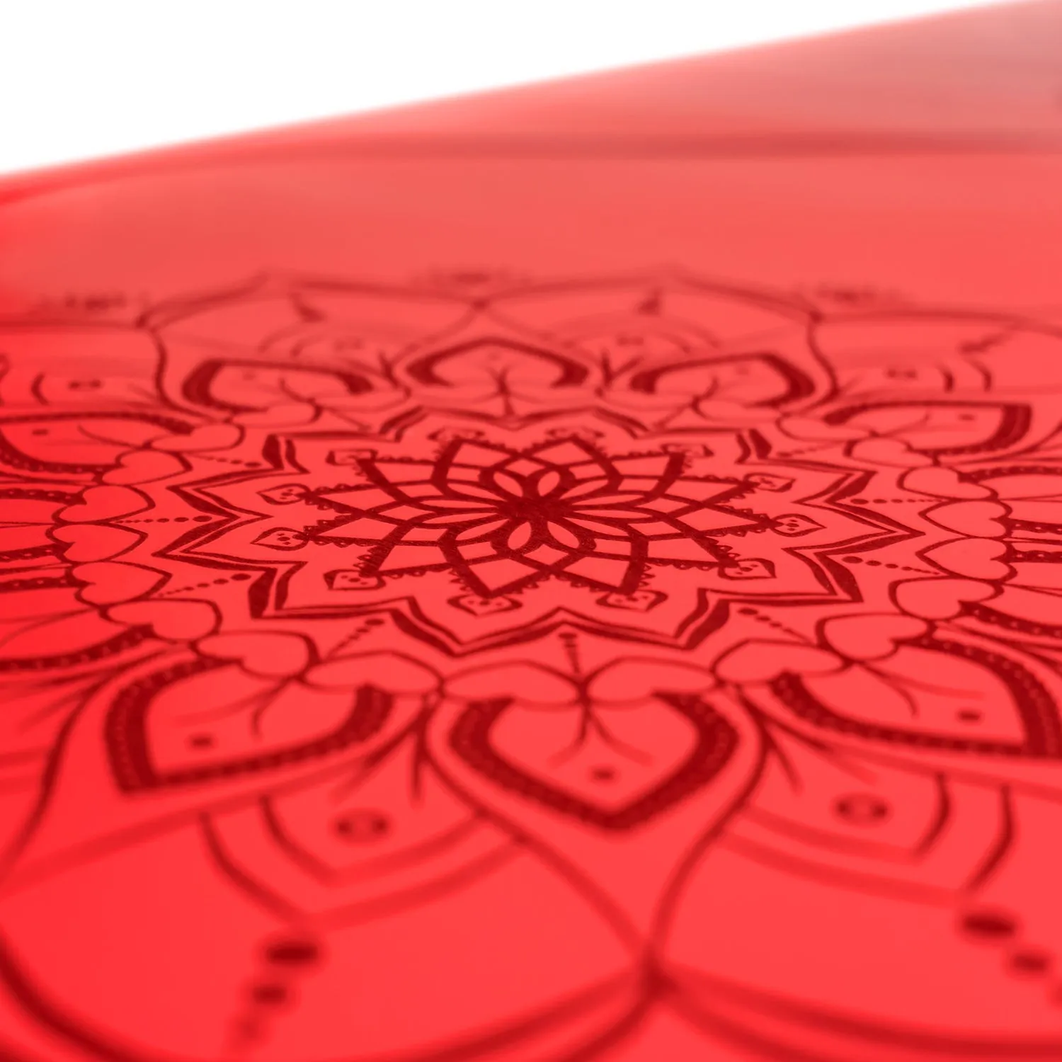 TAPIS DE YOGA MANDALA ROUGE EN PU-CAOUTCHOUC NATUREL