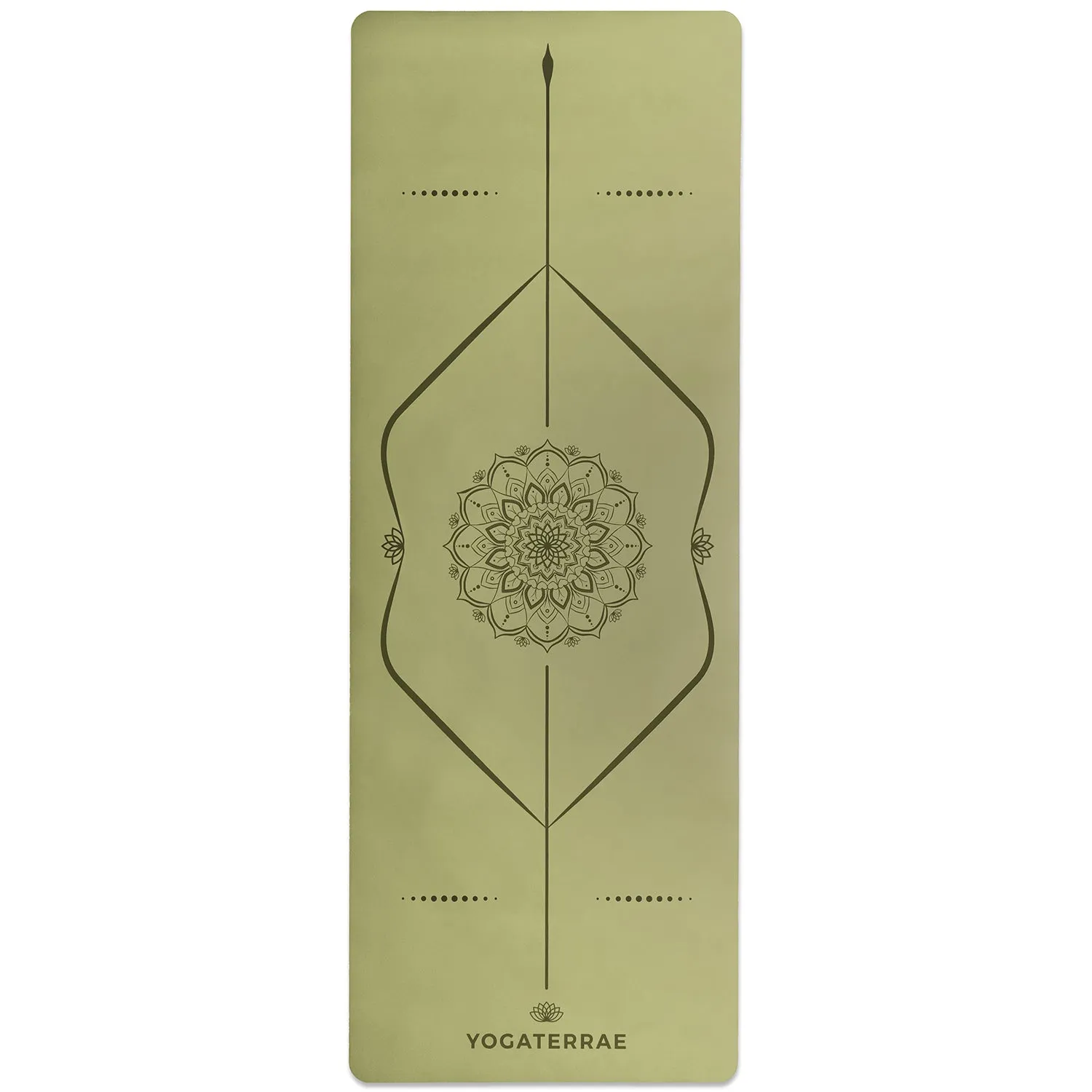 TAPIS DE YOGA MANDALA VERT KAKI EN PU-CAOUTCHOUC NATUREL AVEC SAC