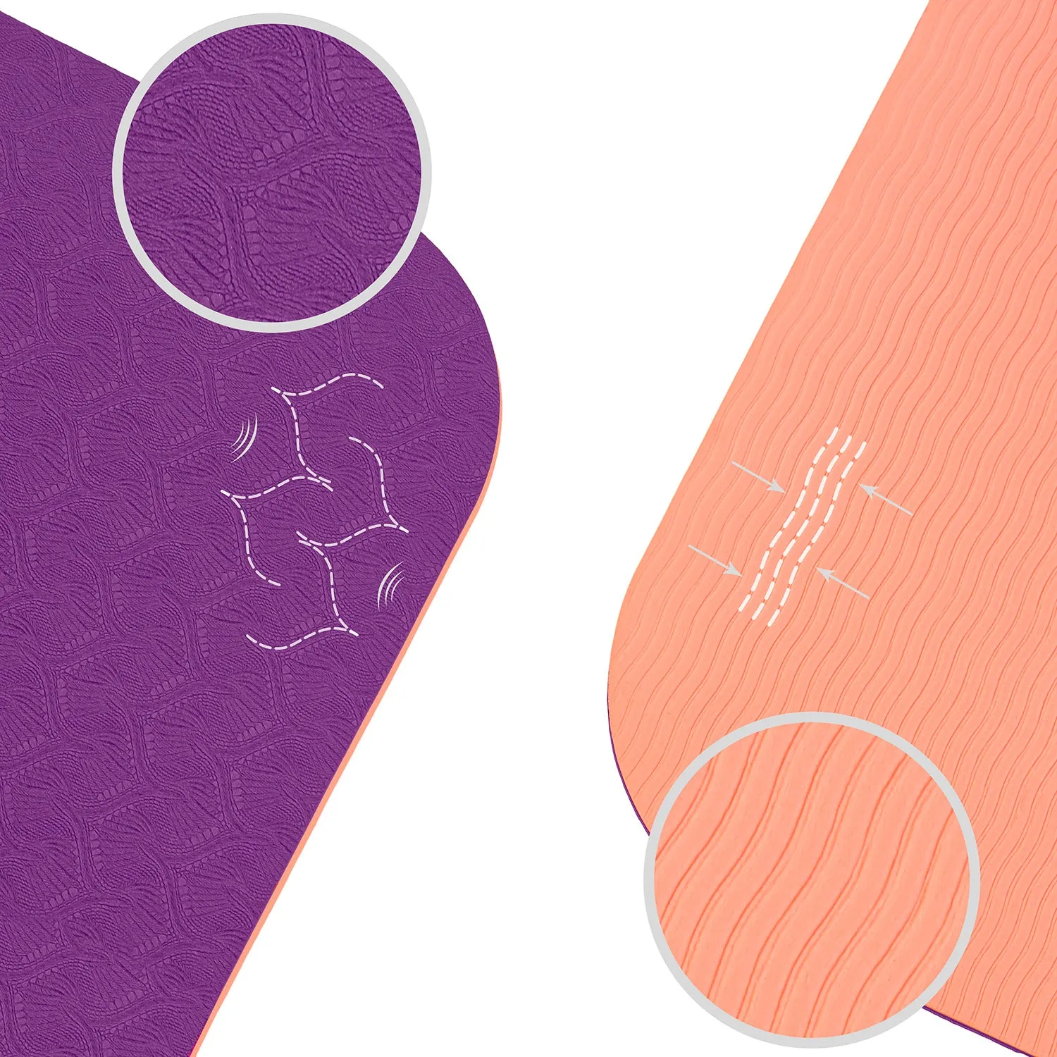 TAPIS DE YOGA STUDIO VIOLET CORAIL AVEC SAC