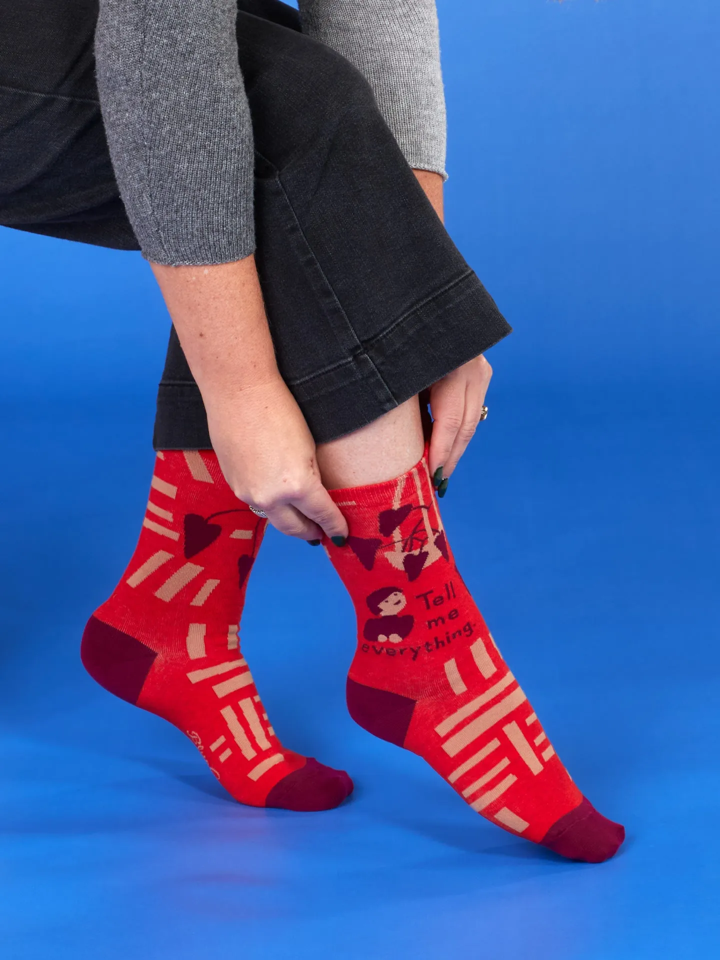 Tell Me Everything W-Crew Socks